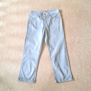Santana Jeans Cropped Denim Grey Jean Capri Size 8 Straight Leg